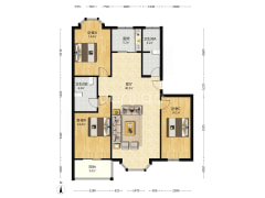 南北通透双卫，老式精装比较干净，采光好-涿州名流枫景洋房户型图