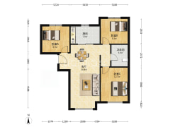 高铁新干线 3室2厅 南 北-涿州高铁新干线户型图