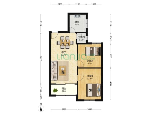 商汽厂小区 2室1厅1卫 67平方