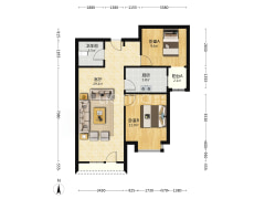 香邑溪谷 2室1厅 南-涿州香邑溪谷户型图