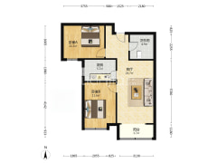 玫瑰园南向两居室 中间楼层 采光充足 环境好出行方便-涿州香邑溪谷玫瑰园户型图
