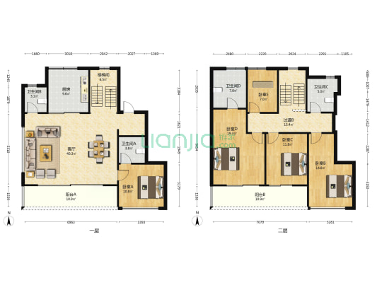 汀雨晓月里 5室1厅4卫 212平方