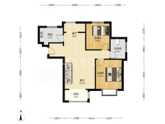 香邑溪谷 2室1厅 南 北-涿州香邑溪谷户型图