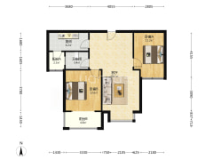 天伦湾一期大两居 采光无遮挡 拎包入住-涿州天伦湾一期户型图