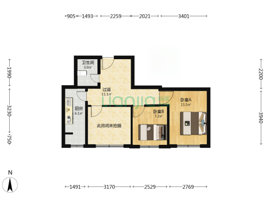 马连店 2室0厅1卫 71平方