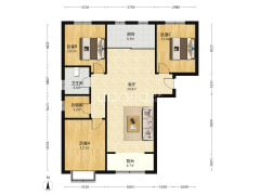 南北通三居室双卫.精装自住标准.采光好.诚意出售-涿州天保绿城户型图
