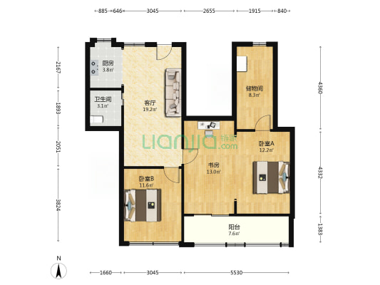 营房后街18号 3室1厅1卫 93平方