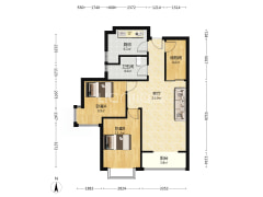 联合七号院  中高好楼层  精装修 两居室-涿州联合七号院户型图