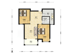 范阳路金品时代自住精装修两居室三阳开泰户型拎包入住-涿州金品时代户型图