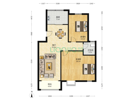 合顺公寓 2室1厅1卫 109平方