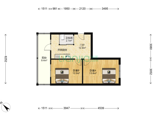 大民兴街 2室0厅1卫 61平方