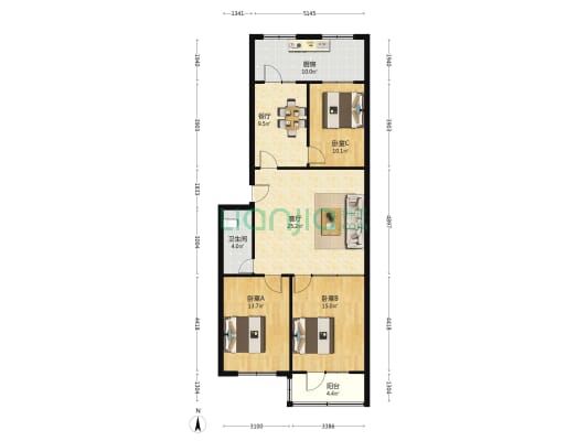 淑阳大街6号 3室2厅1卫 112平方