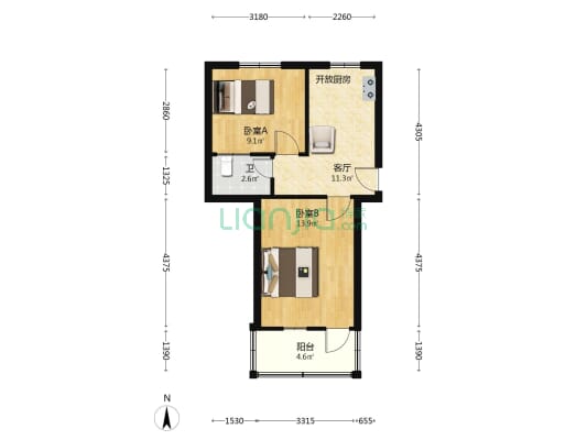 怡馨园 2室1厅1卫 50平方