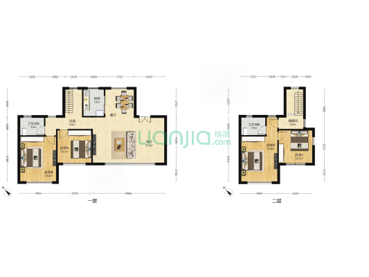 金科中梁美院 4室1厅2卫 140平方