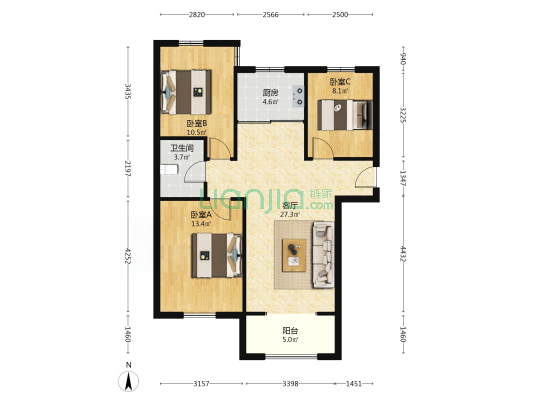 南北通.采光好.密码开门看房.税费低-户型图