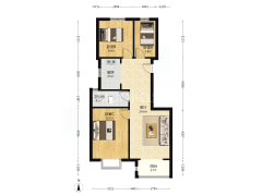 一梯两户 南北通透 三居室 中高楼层采光很好-涿州天地新城户型图