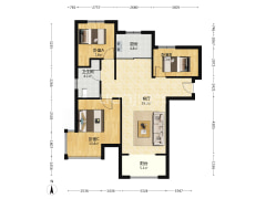 转角飘窗 带装修 南北通透 视野开阔-涿州K2狮子城北区户型图