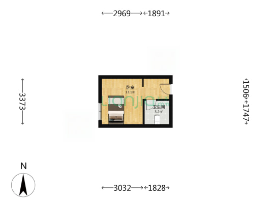 城市先锋公寓 1室0厅1卫 25平方