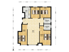 本房是经典的四叶草户型，南北三通透，双明卫-涿州华远海蓝城二期户型图