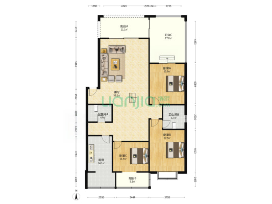 祥和居(温江) 3室1厅2卫 185平方