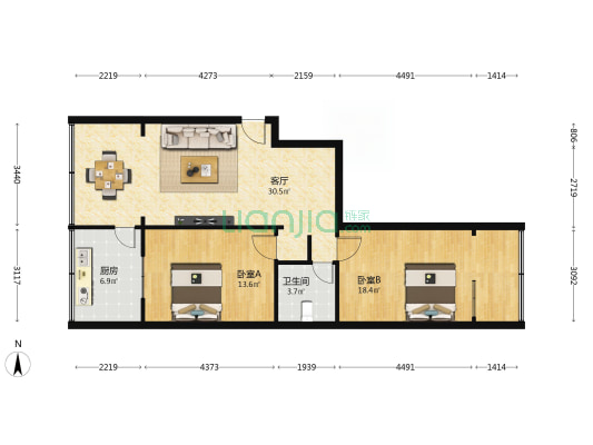 甘肃六建集团住宅小区(城关区) 2室1厅1卫 89平方