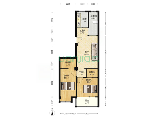 九狮街勤劳巷11号楼 2室1厅1卫 68平方