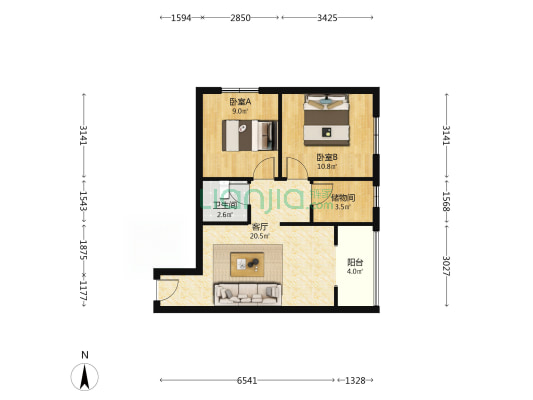 房本在手 电梯房 采光充足 视野好 有地下室 出行方便-户型图