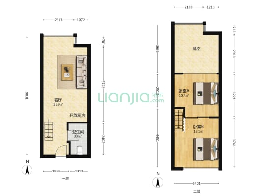 旺德府万象时代 2室1厅1卫 43平方