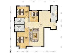 精装修 西户H户型 2明卫 满五 高楼层拎包入住-涿州鸿坤理想湾南区户型图