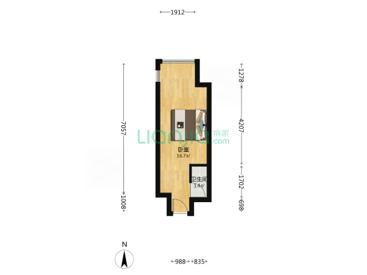 万科精装家具家电齐全 采光好 有房本 随时看-户型图
