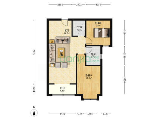 小区环境整洁，人车分流设计，采光好，-户型图