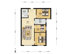 鸿坤理想湾北区 3室2厅 南-涿州鸿坤理想湾北区户型图