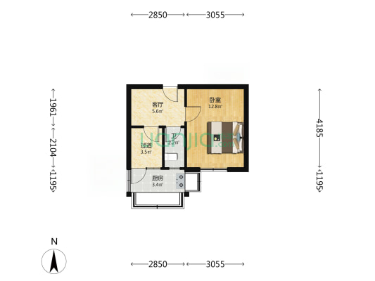 土产公司宿舍 1室1厅1卫 41平方