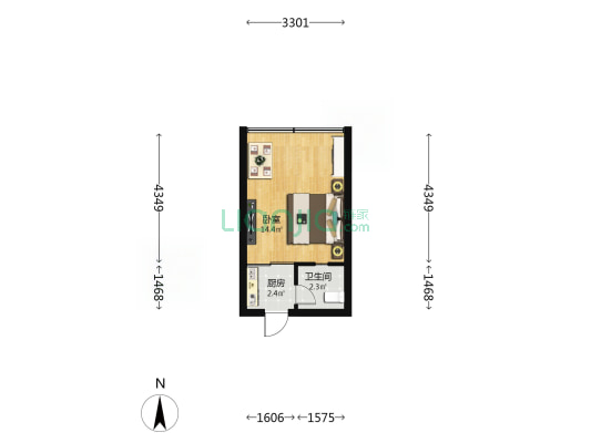 翠仙阁49号 1室0厅1卫 26平方
