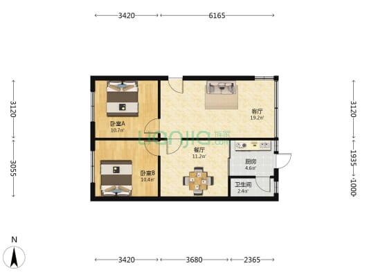 建材巷22号 2室2厅1卫 73平方