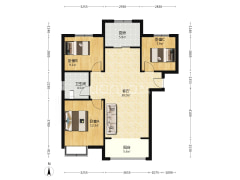 天伦湾大卧室三居，集中供暖的，装修未住！-涿州天伦湾馨园户型图