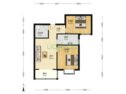 永丰嘉园 2室1厅1卫 83平方