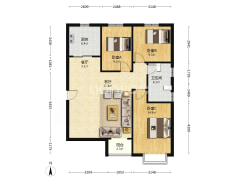 内部有幼儿园西丁的房本满二 视野好南北通透采光好-涿州天保郦景户型图