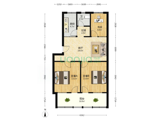 肉联厂宿舍 3室1厅1卫 83平方