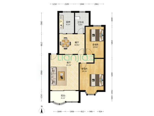 中石油七公司水寨基地北区 2室2厅1卫 92平方