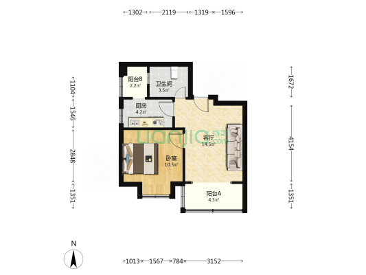 锦官苑 1室1厅1卫 48平方