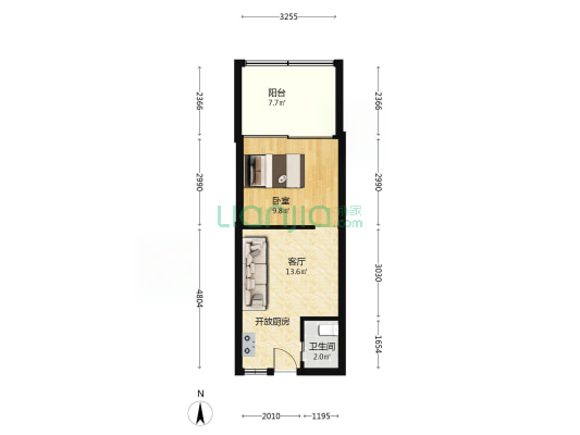 大夹街244号 1室1厅1卫 34平方