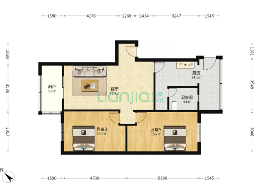 金沙路西巷31号 2室1厅1卫 86平方