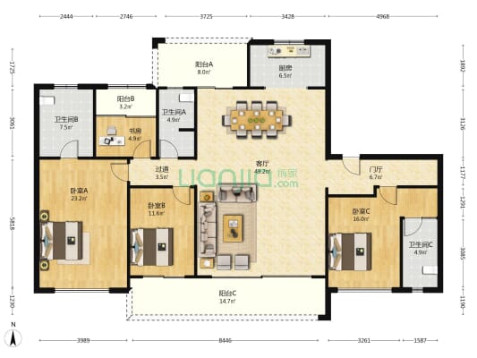 三一云谷二期 4室1厅3卫 199平方