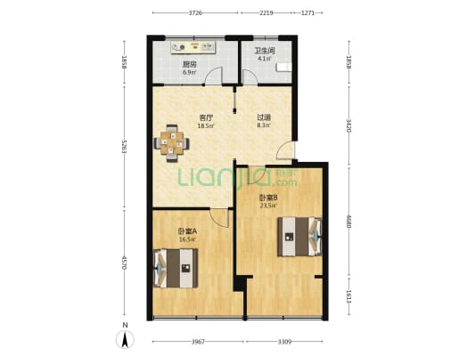 后二房路133弄 2室1厅1卫 93平方