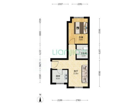 晏河湾家园五区 1室1厅1卫 55平方