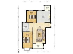 涿州城西 农大人才家园113平全明大两居拎包入户-涿州涿州农大人才家园户型图