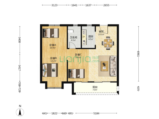 武汉二十四城一期 3室1厅1卫 99平方