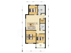 桃源新都孔雀城 3室1厅 南 北-涿州桃源新都孔雀城户型图
