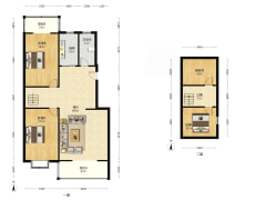 涿州电梯洋房，一梯两户，南北通透，带装修-涿州军怡家园户型图